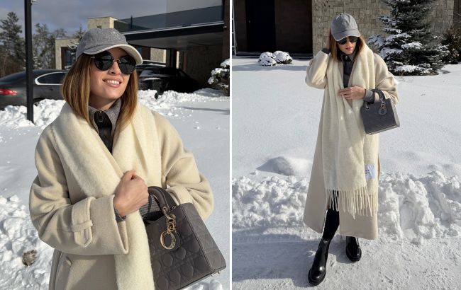 Молочне пальто - головний тренд весни 2026: "лук" дружини Решетніка, який легко повторити