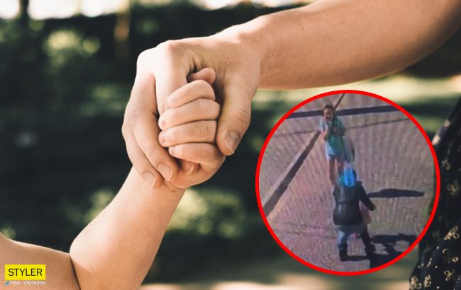 В центре Тернополя женщина пыталась украсть ребенка: видео происшествия