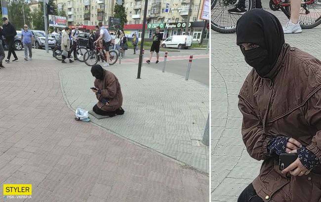 У Чернівцях помітили жебрачку-"ніндзю" з iPhone: фото підірвало мережу
