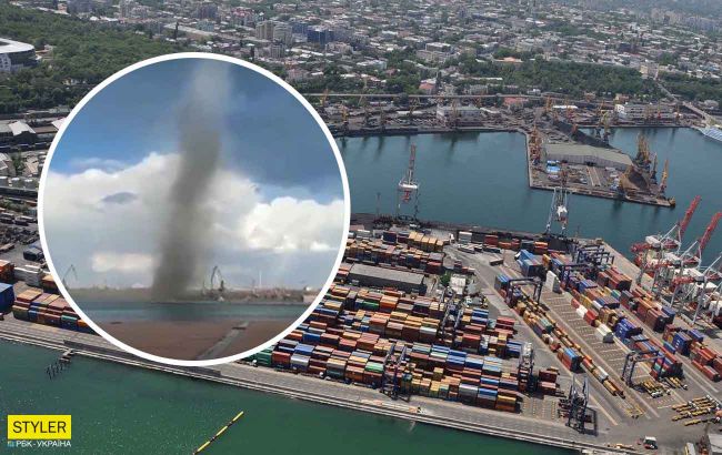 На курорте под Одессой в море пронесся огромный смерч: видео стихии