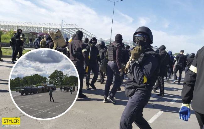 Тітушки на БТР і погроми з постраждалими: на ринку "Столичний" сталися сутички (відео)