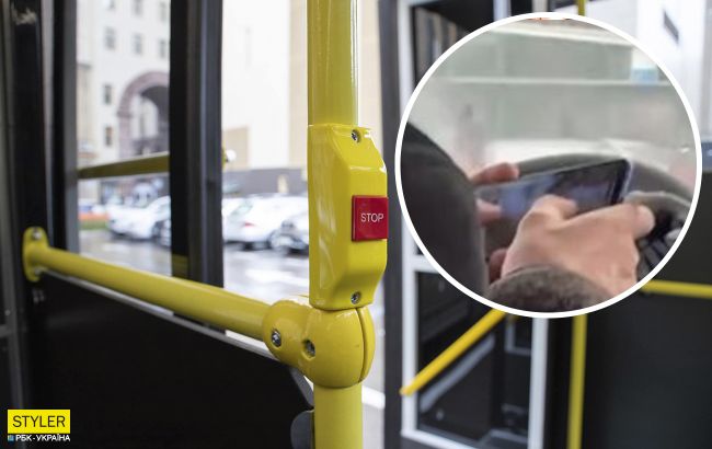 В Киеве маршрутчика заметили за странным занятием за рулем: возмутительное видео