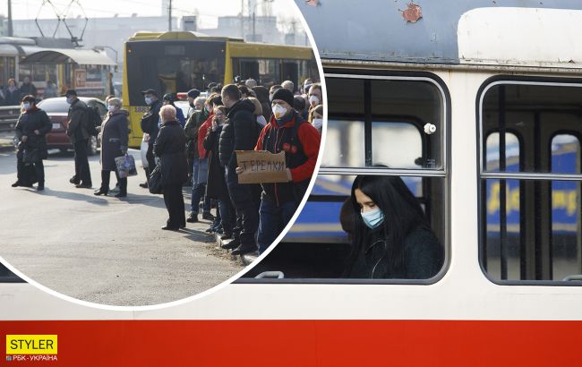 Столица на карантине: в Киеве люди начали блокировать транспорт (видео)