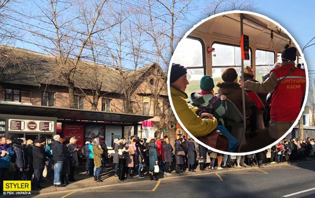 Украина погрузилась в транспортный коллапс: по 10 человек и все в масках