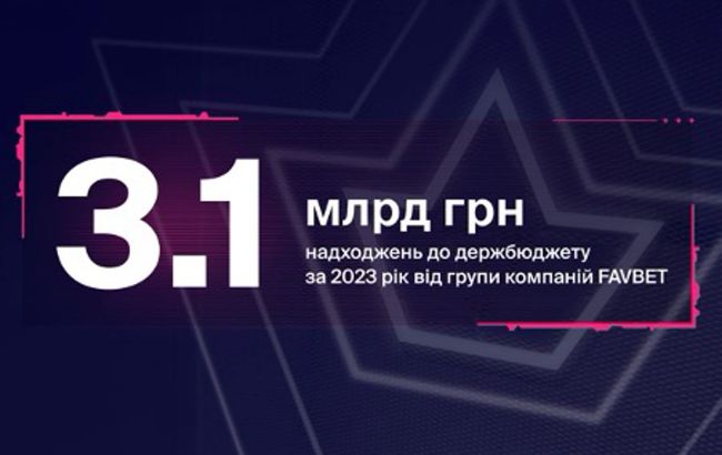 FAVBET у 2023 спрямувала до бюджету 3,1 млрд гривень