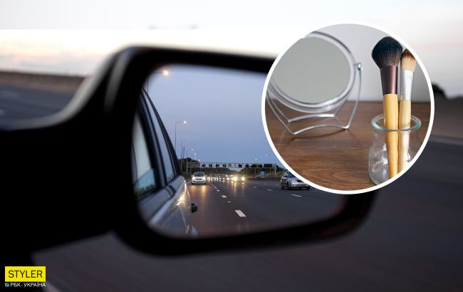 "Я у мамы инженер": в Киеве водитель по-своему решил проблему отсутствия бокового зеркала (фото)