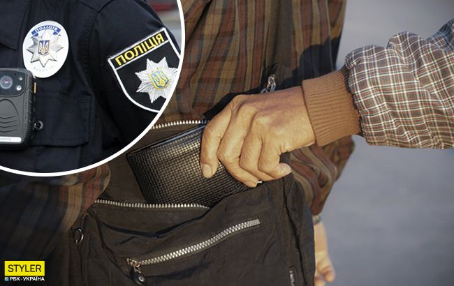 Воровство на киевском вокзале: жену полицейского застукали с краденым