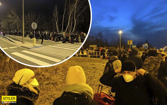 Маски есть у единиц: на украинских пунктах пропуска с Польшей тысячи людей