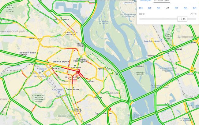 Пробки в Києві розсмокталися