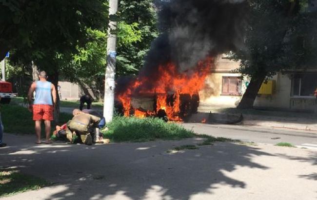 В Каменском взорвался микроавтобус с депутатом