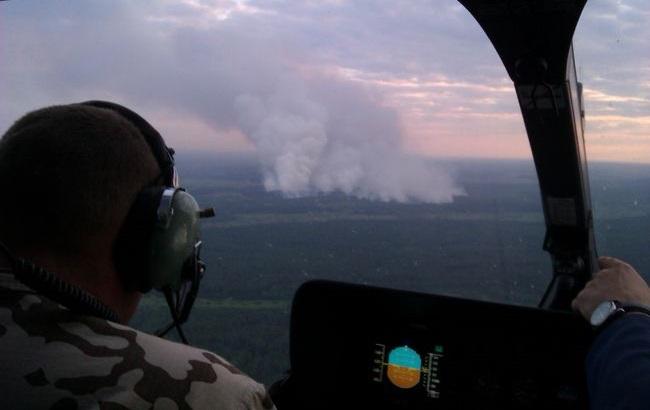Пожар под Чернобылем: свежие фото