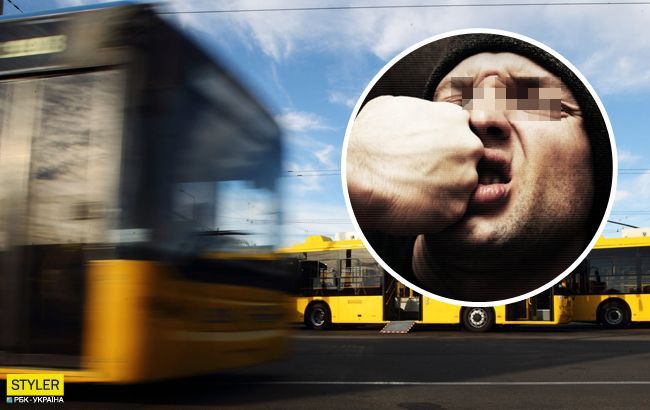 Решил воспитать: в Киеве водитель маршрутки устроил жесткую потасовку (видео)