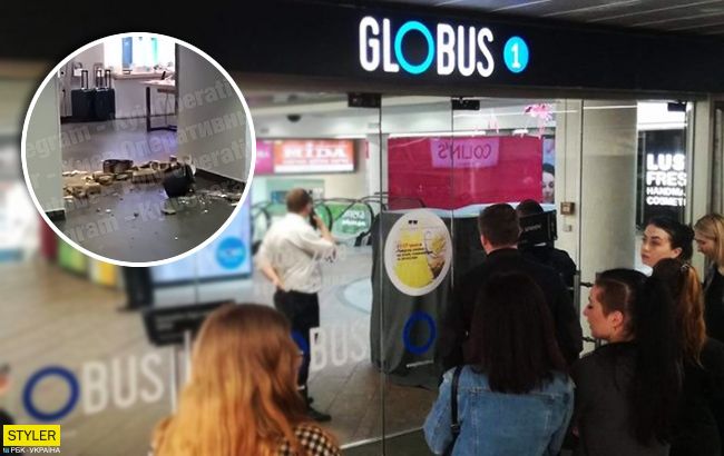 ЧП в центре Киева: в популярном ТРЦ рухнул потолок (видео)