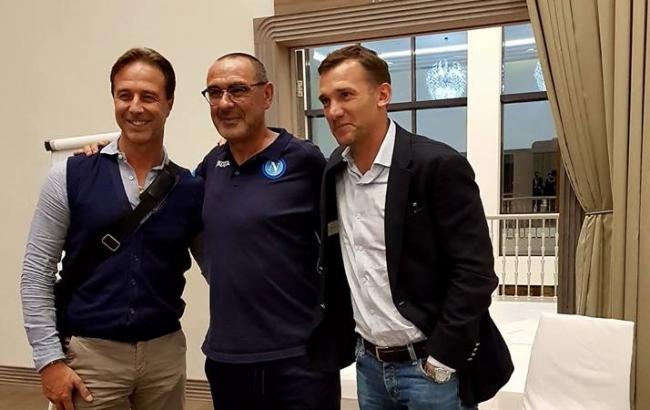 Шевченко пообщался с тренером "Наполи" перед матчем с "Шахтером"