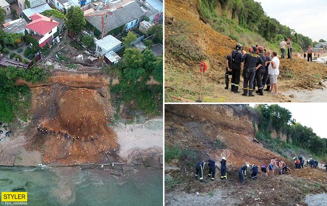 Все произошло мгновенно: оползень в Одессе жутко напугал отдыхающих