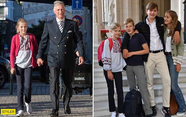 Младшая дочь короля пришла в школу в украинской вышиванке (фото)