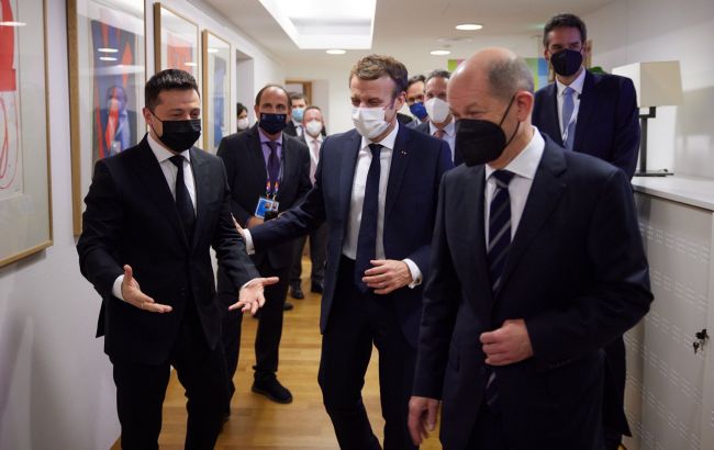 Без Путина. Зеленский, Шольц и Макрон обсудили урегулирование конфликта на Донбассе