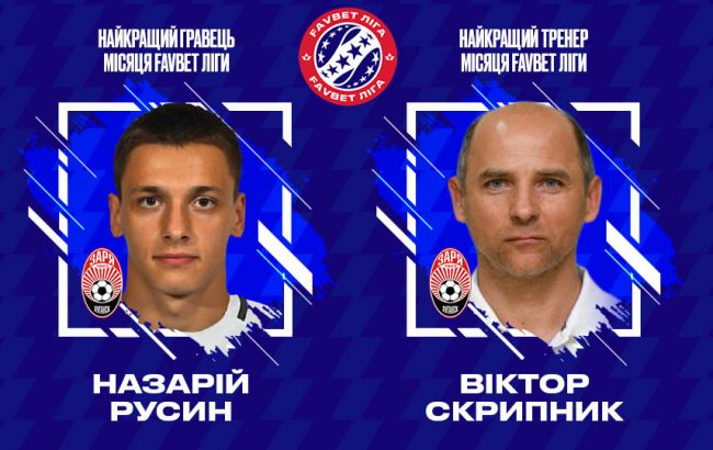 УПЛ назвала кращого футболіста і тренера серпня