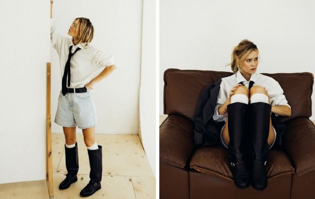 Катерина Кузнєцова показала стильний "лук" із трендовими жокейськими чоботами