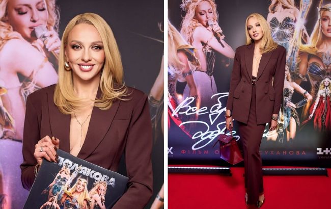 Шоколадний шик: Оля Полякова підкорила елегантним образом у трендовому відтінку