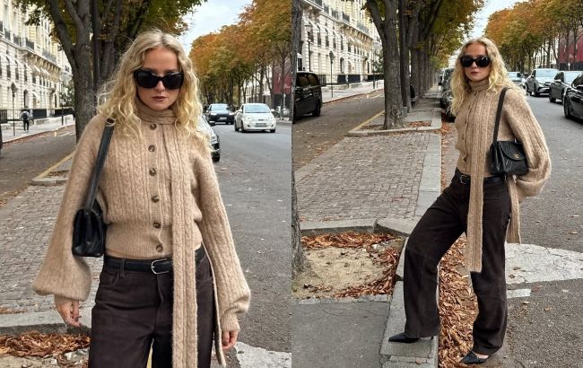 Наймодніший кардиган зими 2025: тренд із шарфом, що підкорив fashion-світ