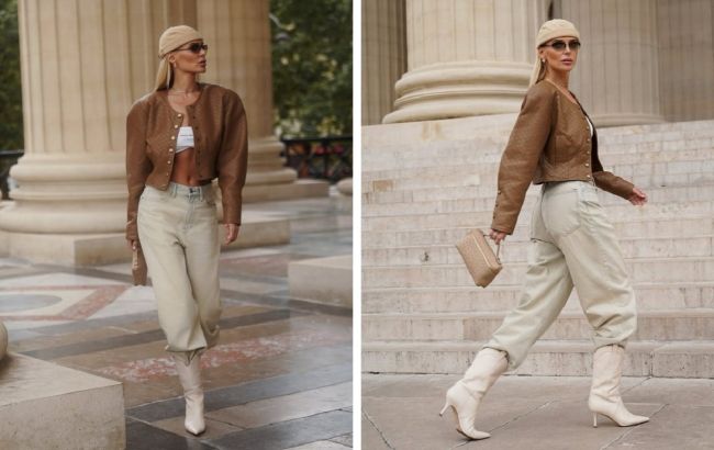 Елегантний стрітстайл: колишня Цимбалюка вразила модним "луком"