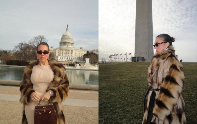 Як носити об'ємну шубу взимку: стильний "лук" нареченої Роналду