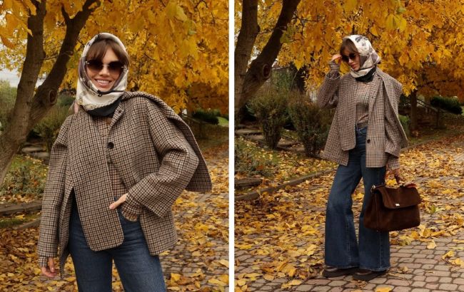 Ретро повертається: Саша Бо показала модний осінній "лук" із джинсами кльош