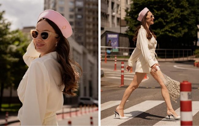 Капелюх "морячка" і сумка-авоська: колишня Остапчука показала стильний лук з нотками Парижа