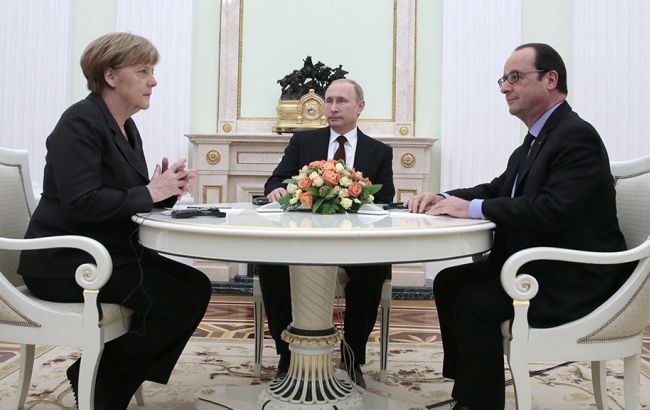 Путин, Меркель и Олланд обсудили ситуацию на Донбассе&nbsp;