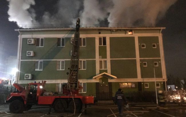 В Киеве горел храм "свидетелей Иеговы", есть пострадавший