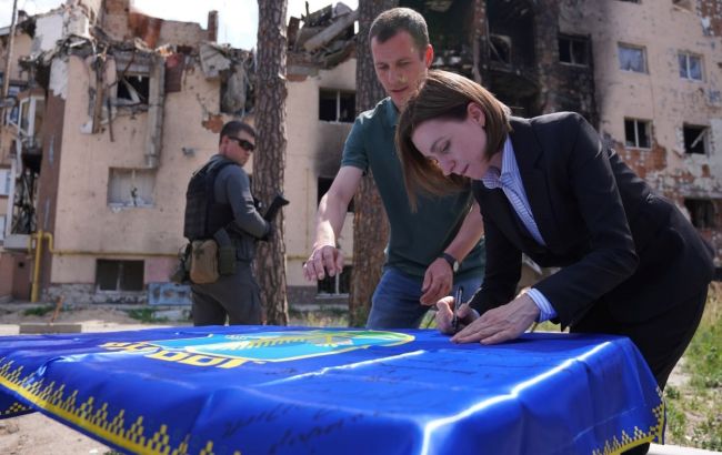 Санду відвідала Бородянку, Бучу та Ірпінь