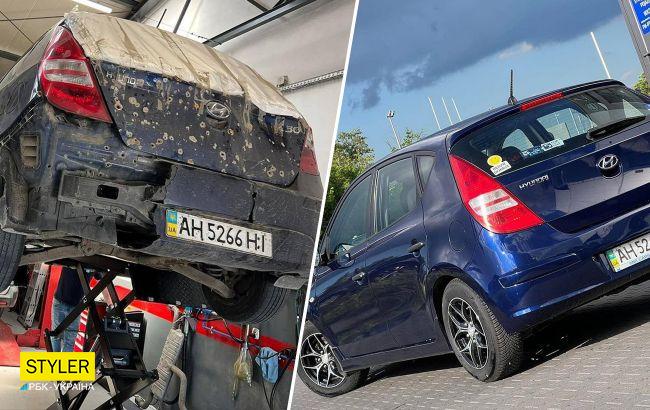 В Польше беженцам из Мариуполя бесплатно отремонтировали обстрелянную машину (фото)