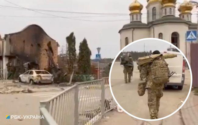 Смотрите видео, как грузины зачищают Город-герой Ирпень от оккупантов