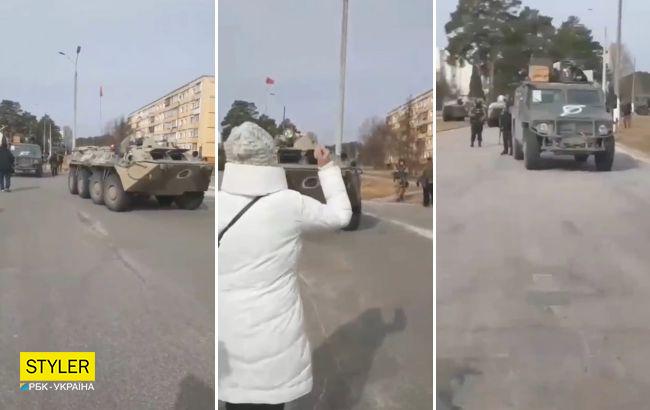 В Славутиче украинцы шлют оккупантов в сторону русского корабля (видео)