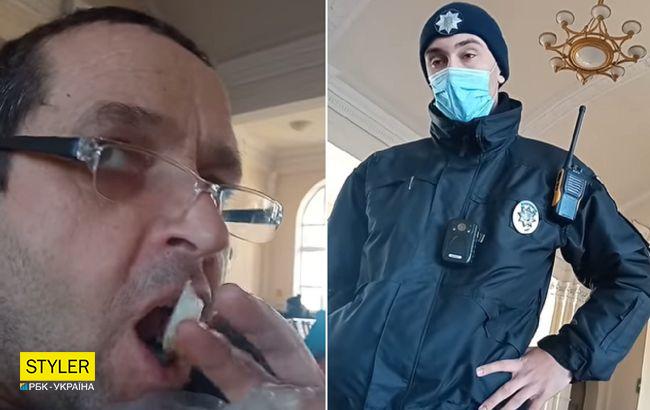 В Чернигове "коп" требовал от мужчины есть бутерброд в маске: чем это закончилось (видео)