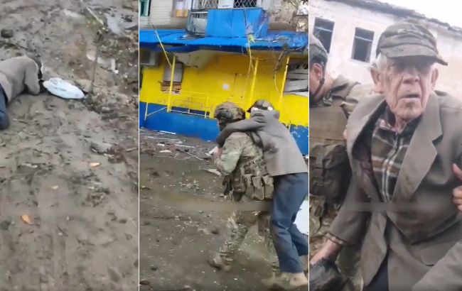 Лежав біля вирви від "русского мира": воїни ЗСУ врятували 82-річного дідуся (емоційне відео)