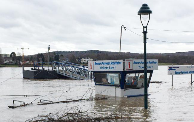 В Германии речка Рейн вышла из берегов